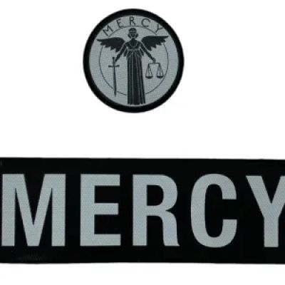 Lot 10: Mercy Chris Raven Screen Used Circle Mercy Patch & Big Mercy Patch | VIP Fan Auctions