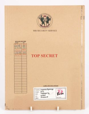 James Bond 007 - The World Is Not Enough (1999), MI6 Security folder prop (A4 size) with COA from… | Ewbank’s