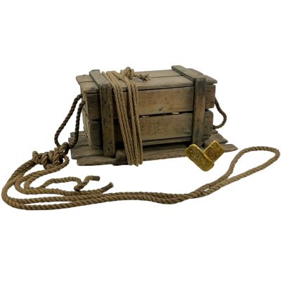 Lot 130: The Bluff Ercell Screen Used Wood Chest On Sled W/ Fake Gold Bars | VIP Fan Auctions