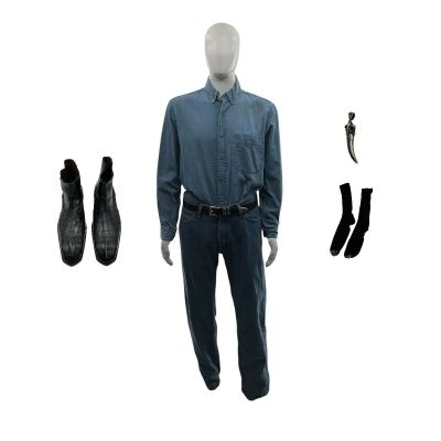 Lot 41: Is God Is Man Screen Worn Belt, Boots, Necklace Pendant, Jeans, Shirt & Socks Ch 1 Sc 32,35 | VIP Fan Auctions