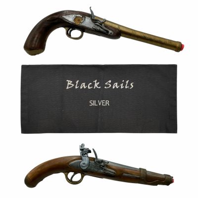 Lot 199: Black Sails (2014-2017) John Silver Screen Used Stunt 2 Pistols & Chairback | VIP Fan Auctions