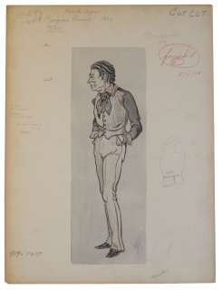 Oscar Winning Costume Designer, Arlington Valles Original Sketch for ’’The Gorgeous Hussy’’ 1936 MGM Film | Nate Sanders