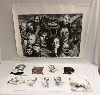 Lot 96 - "Dark Angel" TV Series - Original Panther Girl & Cat People concept sketches & prints by Bill Tereza