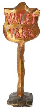 Lot 1530 - The Flintstones (2) stone age prop Valet and Phonebooth signs.