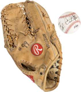 Major League II (Warner Bros., 1994), Charlie Sheen‘s "Ricky Vaughan" Pitcher‘s Glove and Cleveland Indians Baseball Autographed by Sheen.