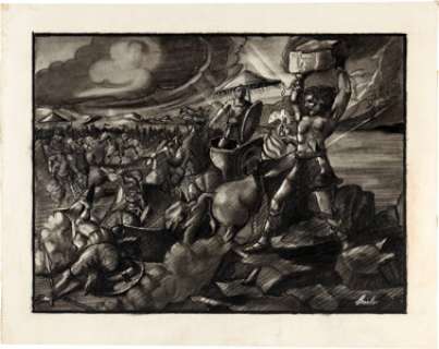 Samson and Delilah (Paramount, 1949), Group of (4) Storyboard Artworks.