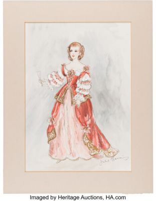 The Slipper and the Rose: The Story of Cinderella (Universal, 1976), Gemma Craven "Cinderella" Costume Sketch by Julie Harris.