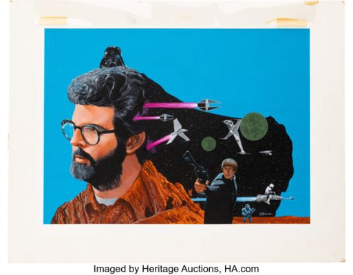 Star Wars "George Lucas: Father of the Jedi" Original Painting for LIFE Magazine by Wayne Barlowe (LIFE, 1983). | Heritage