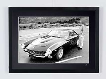 Steve McQueen - Ferrari 250 Gt Berlinetta Lusso | Steve McQueen - FERRARI 250 GT Berlinetta Lusso - Wooden Framed 70X50 cm - Limited Edition Nr 02 of 30 - Serial ID 30356 - - Original Certificate (COA), Hologram Logo Editor and QR Code | Catawiki
