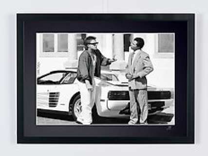 Miami Vice - Classic TV (1984–1989) - Don Johnson "Sonny Crockett" & Philip Michael Thomas "Ricardo | Miami Vice - Classic TV (1984–1989) - Don Johnson "Sonny Crockett" & Philip Michael Thomas "Ricardo - Fine Art Photography - Luxury Wooden Framed 70X50 cm - Limited Edition Nr 02 of 30 - Serial ID 17079 - Original Certificate (COA), Hologram Logo… | Catawiki