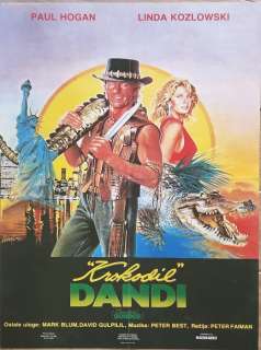 - Poster Crocodile Dundee 1986 Paul Hogan, art Daniel Goozee original movie poster