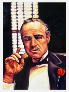 Ricart (XXI) - El Padrino - The Godfather - Marion Brando (Don Corleone) - Original Oil on Canvas (70cx50 cm) | Catawiki