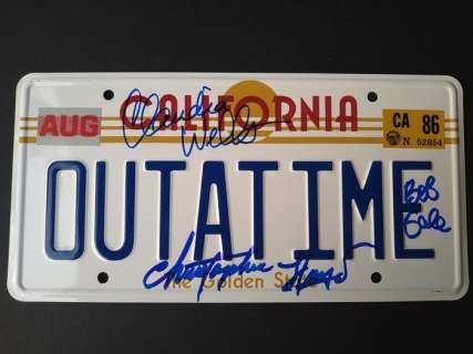 Back to the Future - California License Plate signed by Claudia Wells + Christopher Lloyd + Bob Gale - With Autograph COA | Catawiki