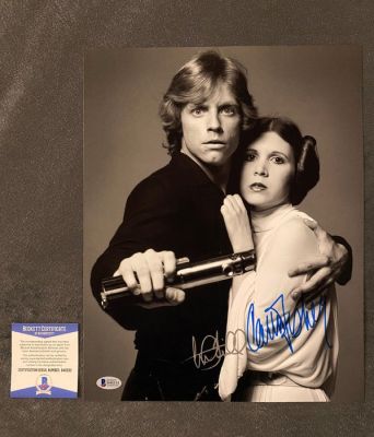 Star Wars - Mark Hamill & Carrie Fisher - Signed 11x14" - COA Beckett