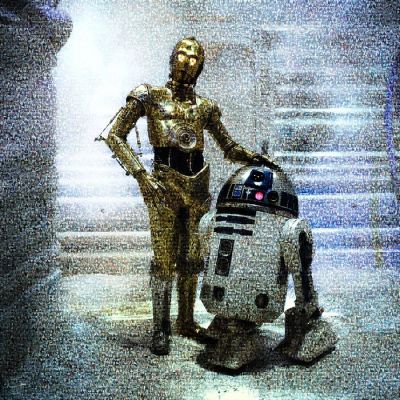 Crypto R2D2 & C3PO - Format XL 60x60 - Star Wars | Catawiki