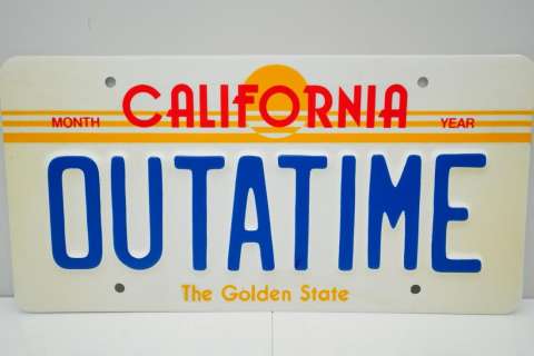 Back to the Future "OUTATIME" DeLorean License Plate | GWS Auctions