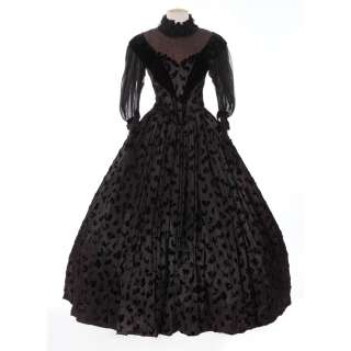 Lot 206 - Olivia de Havilland 2-piece black felt & satin period dress from My Cousin Rache