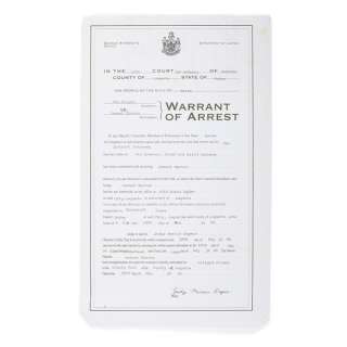Arrest Warrant Prop from The Shawshank Redemption | Studio Auctions