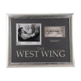 The West Wing (1999-2006) | President Josiah "Jed" Bartlett’s Framed Glasses with Martin Sheen-Autographed Promotional Still | Propstore