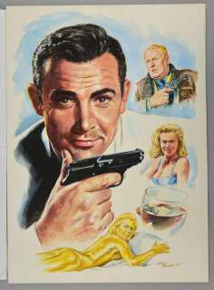 Lot 1645 - James Bond - Goldfinger - Original painted artwork for a James Bond jigsaw puzzle by artist Walt…