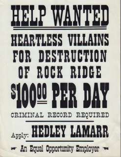 Blazing Saddles RARE Prop Help Wanted Poster | Piece of the Past