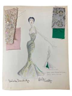 VINTAGE SKETCH ART COSTUME DESIGN DRAWING PRODUCTION BY BOB ROBERT CARLTON SIZE 11 1/2 X 14 1/2 | Los Angeles Estate Auction