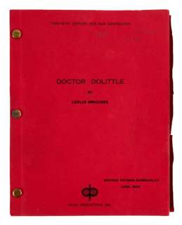 Lot 295 - REX HARRISON: "DOCTOR DOLITTLE" FILM SCRIPT