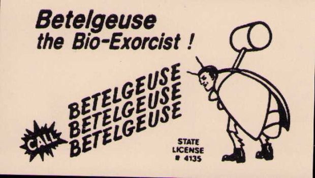 Beetlejuice rare prop business card | Piece of the Past