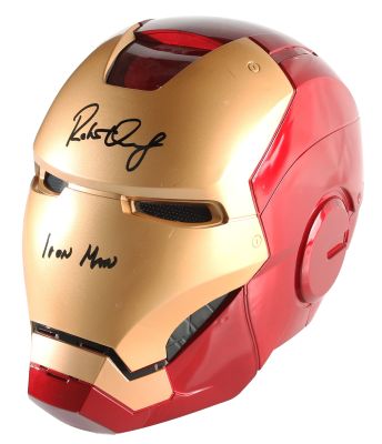 Iron Man Prop Replica Hasbro Legends Series Electronic Helmet (Beckett) Signed by Robert Downey Jr. with Character Name | SWAU