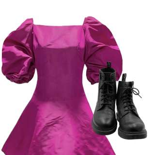 Lot 18 - The Blackening Shanika‘s X Mayo 3/4 Sleeve Dress & Lace-up Boots