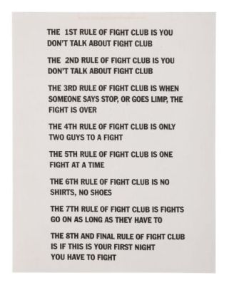 FIGHT CLUB (1999) - Lot #127 : Fight Club Rules Sheet
