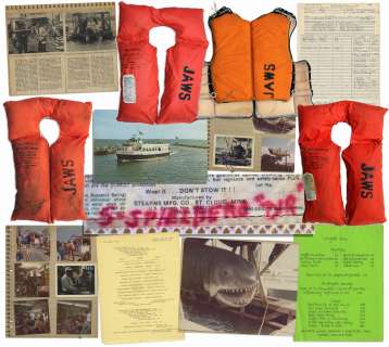 Amazing Movie Memorabilia From ‘‘Jaws‘‘ -- Life Jackets Worn by Richard Dreyfuss, Robert Shaw, Roy Scheider and Steven Spielberg -- Call Sheets & Dozens of Photos