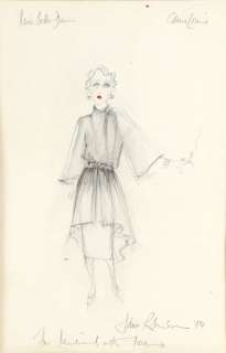 Murder with Mirrors (1985) Original costume design by Jane Robinson of Bette Davis, dated ’84, on… | Ewbank’s