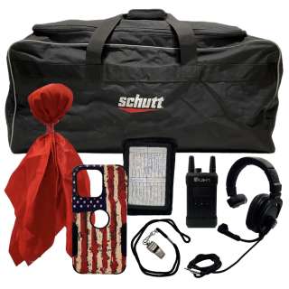 The Underdoggs Chip Collins Andrew Schuiz Screen Used Duffle Bag, Whistle, Phone Case, Headset, Wrist Play Book & Red Flag | VIP Fan Auctions