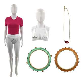 Saltburn Venetia Catton (Alison Oliver) Screen Worn Bangle Set, Necklace, Crop Top & 2 Piece Bikini Set Ch 11 Sc 100-101 | VIP Fan Auctions