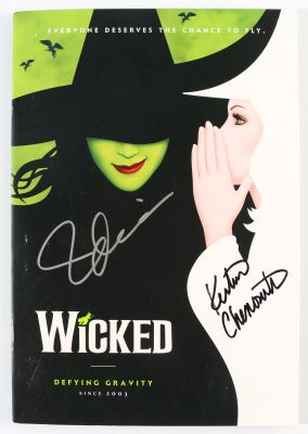 Idina Menzel as Elphaba Thropp & Kristin Chenoweth as Galinda Upland in Wicked Signed Broadway Theatre Program | SWAU