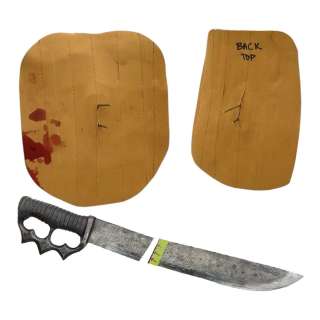 Heart Eyes Heart Eyes Killer (Alex McColl) Production Used 2 Piece Machete & 2 Machete Rig Panels | VIP Fan Auctions