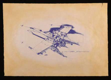 Star Wars: Episode IV - A New Hope (1977) - X-Wing Fighter, Attack Position, printed dyeline from… | Ewbank’s