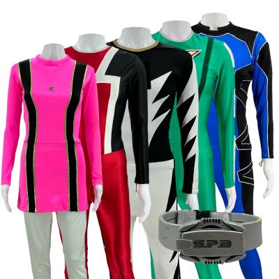 Power Rangers Promotional Belt, Red SPD Costume, Mystic Pink Costume (1) Shirt (1) Pants, Dino Thunder White Costume, RPM Green Costume & Jungle Fury Blue Costume | VIP Fan Auctions