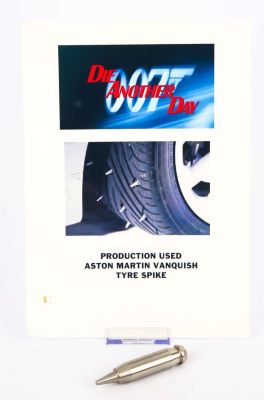 James Bond 007 - Die Another Day (2002), Aston Martin Vanquish Ice tyre spike prop, polished steel… | Ewbank’s