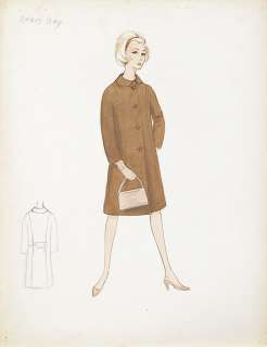 Irene (2) vintage original costume sketches of Doris Day as "Beverly Boyer". | Profiles in History