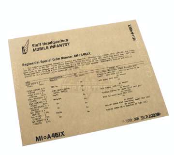 Lot 343 - Starship Troopers – Prop “Regimental Special Order” Document - A324