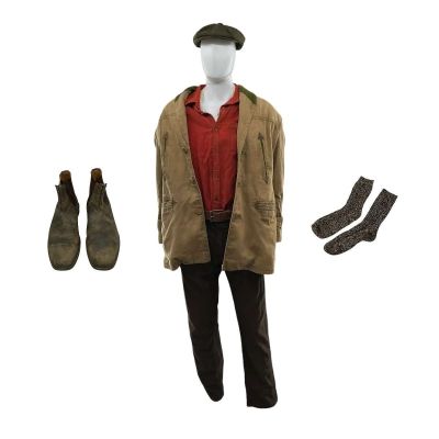 Lot 30: The Sheep Detectives George Hardy Screen Worn Belt, Boots, (2) Shirts, Cap, Trousers, Coat & Pairs Of Socks Ch 1 Sc 2 | VIP Fan Auctions