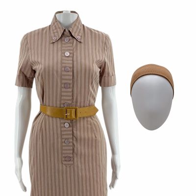 Lot 255: The Help Skeeter Phelan (Emma Stone) Screen Worn Dress, Stockings, Belt & Headgear Ch 5 Sc 54, 56-58 | VIP Fan Auctions