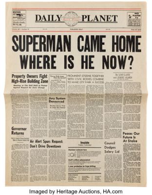 Lois & Clark: The New Adventures of Superman (ABC TV, 1993-1997), Collection of (5) Prop Newspapers. | Heritage