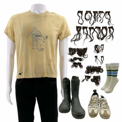 Lot 9: Tony Tony Screen Worn Stunt Double T-Shirt, Pants, Hair Extensions, Socks, Sneakers & Wellies Ch 22, 39a Sc Multiple | VIP Fan Auctions