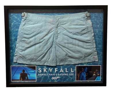 James Bond: Skyfall (2012) Bond’s Swim Pants Display | The Prop Block