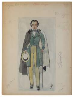Oscar Winning Costume Designer, Arlington Valles Original Sketch for ’’The Gorgeous Hussy’’ 1936 MGM Film | Nate Sanders