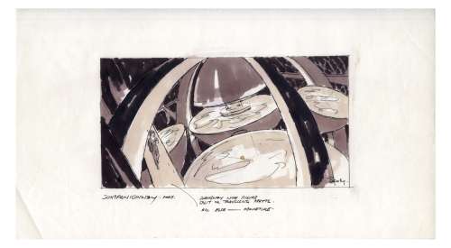 Early Concept Art for ’’Alien’’ of the Spaceship Nostromo, Done in 1977 -- Measures 17’’ x 9.25’’, From the Collection of ’’Alien’’ Executive Peter Beale | Nate Sanders