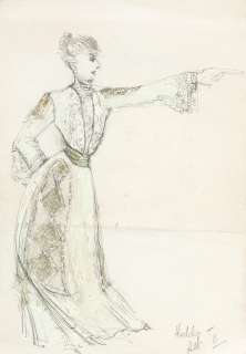Diana Rigg: A costume design for Diana Rigg as Hedda Gabler, 1981, | Bonhams
